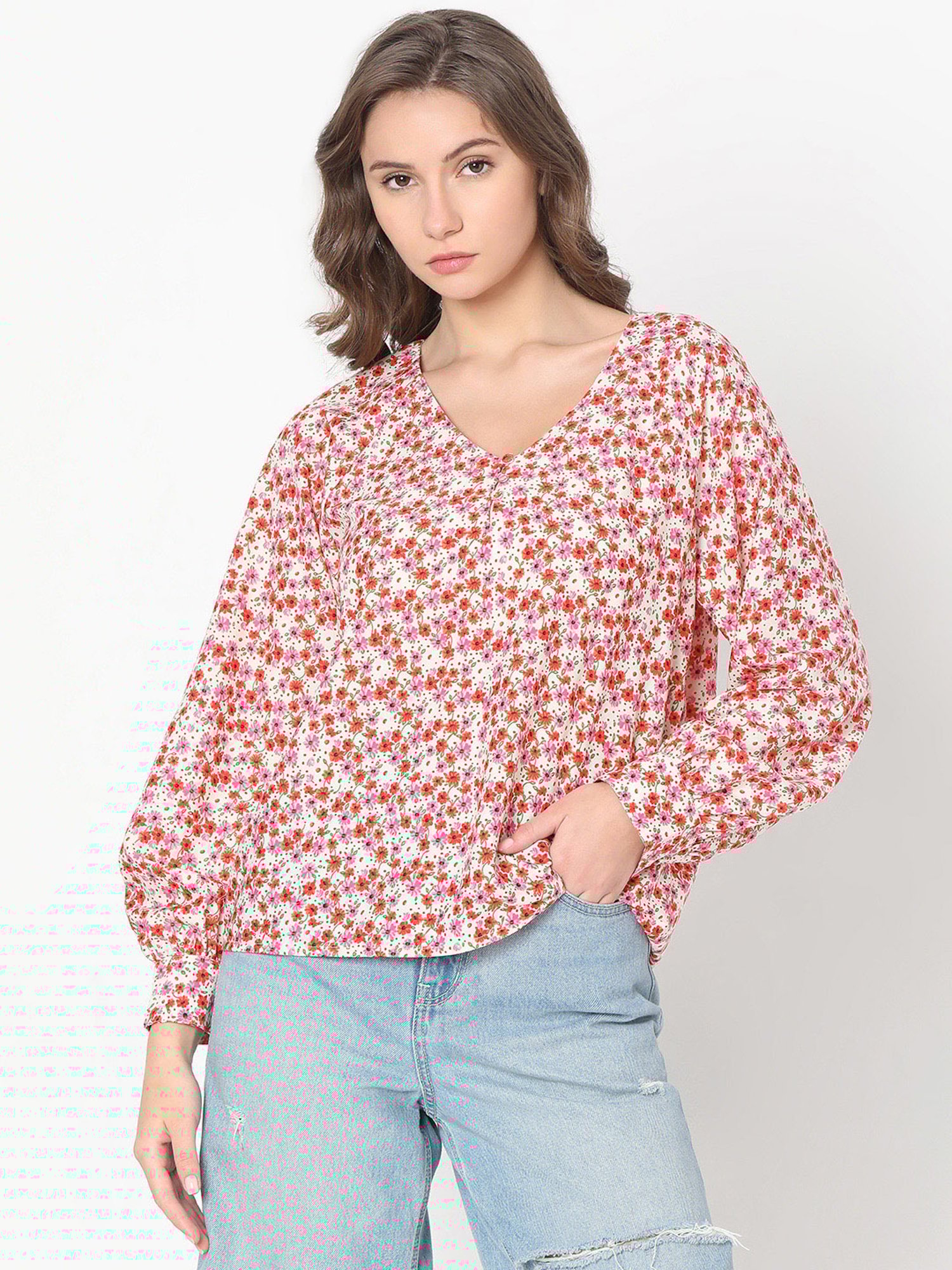 Vero Moda Multicolor Floral Print Top