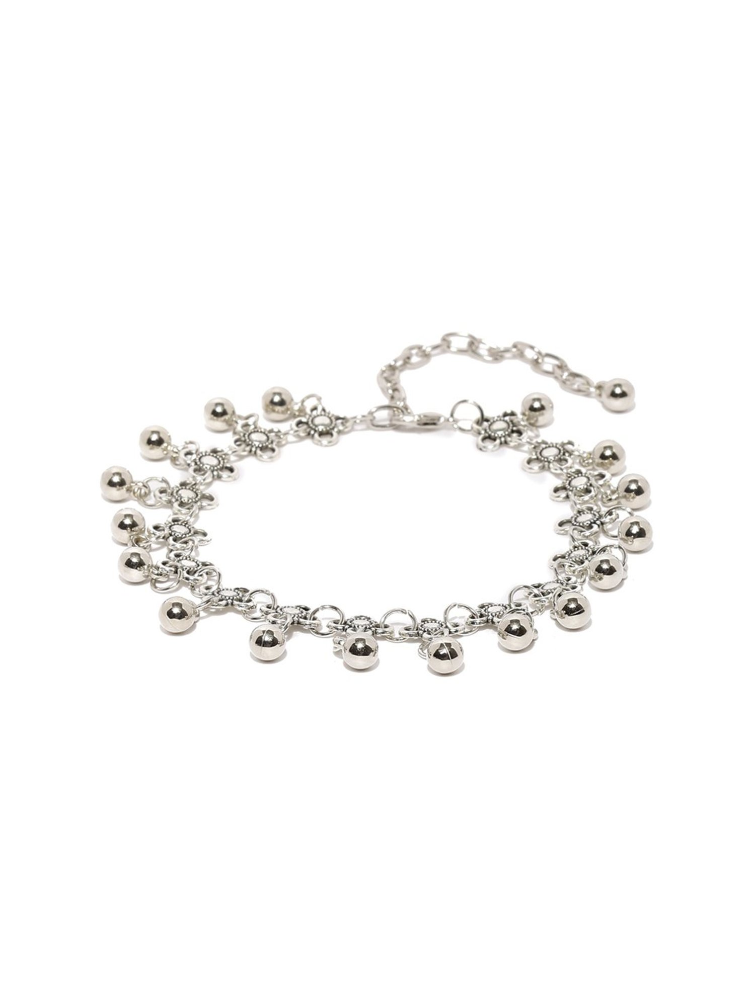 OOMPH Oxidized Silver Bohemian Fashion Stylish Latest Anklet for Women