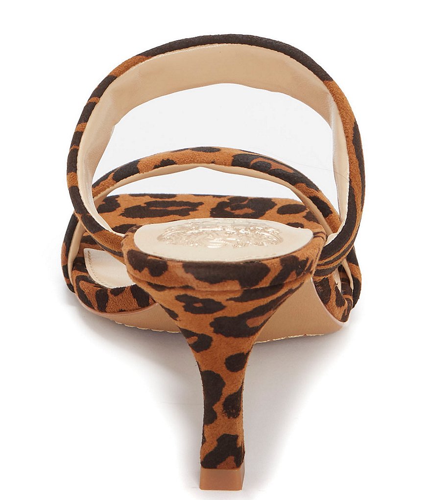 Vince Camuto Aslee Animal Print Leather Square Toe Dress Mules