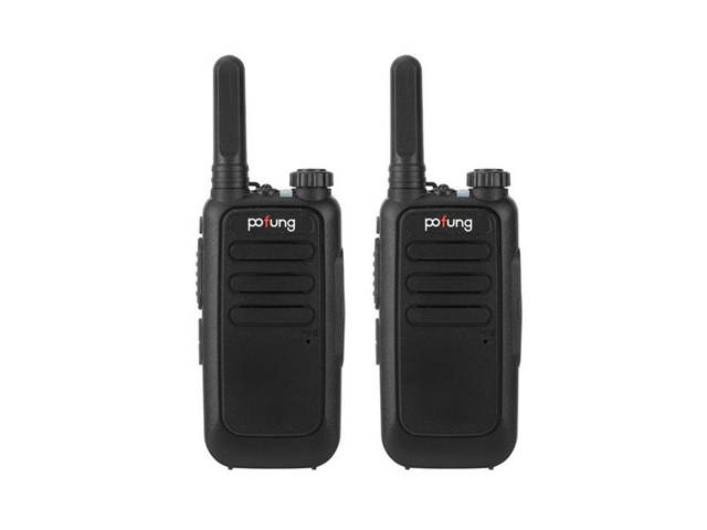 2 pcs Pofung T15 FRS Digital Tube, Flashlight, 16 Channels, Dual Knobs (Fixed Antenna), Aluminum Alate Shielding 2W/0.5W Integrated Walkie-talkie 1500mAh Battery,WT01