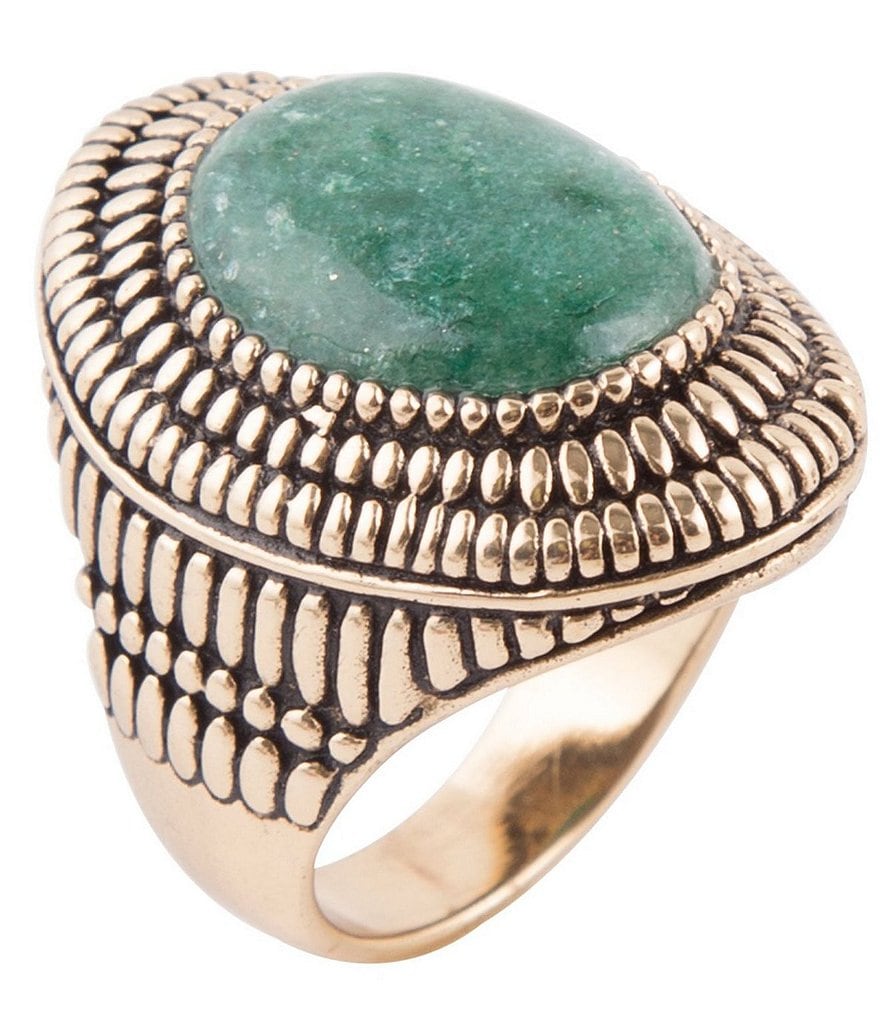 Barse Bronze and Green Aventurine Statement Ring