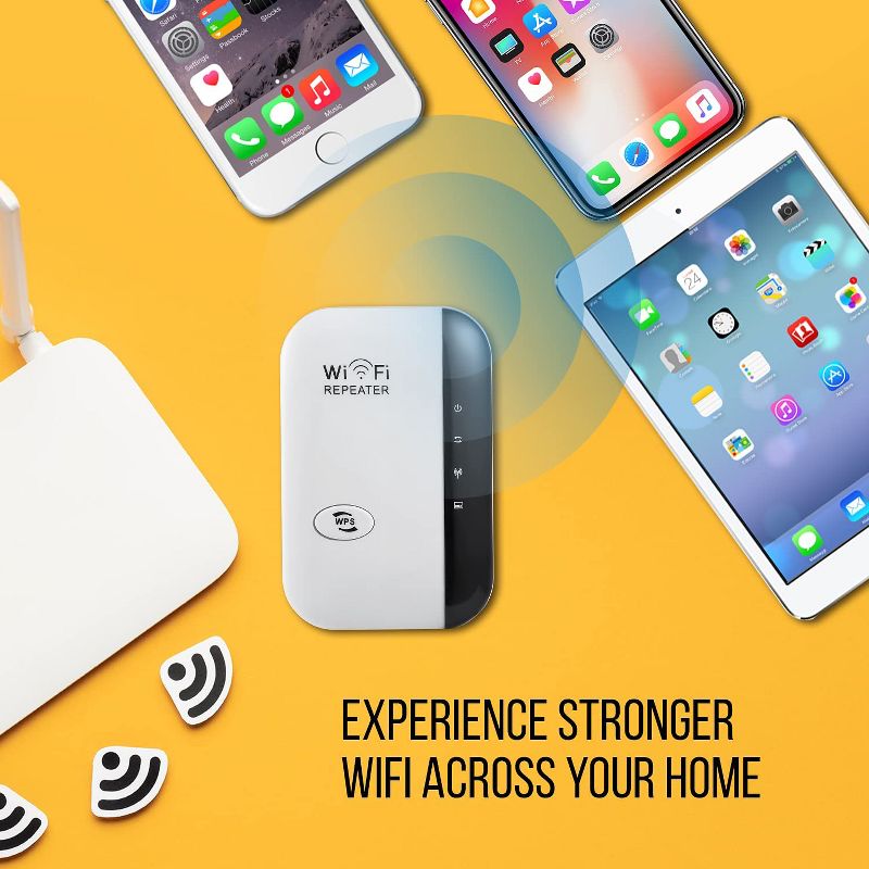 Dartwood WiFi Extender and Booster - Range Repeater with Coverage up to 1000 sq.ft and 10 Devices - For Wi-Fi 2.4GHz and Up to 300 Mbps