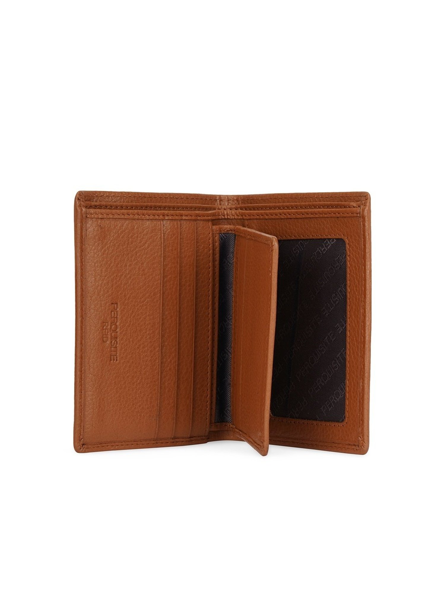 PERQUISITE Brown Casual Leather Bi-Fold Wallet for men