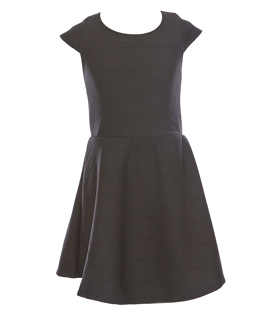 Ava & Yelly Big Girls 7-16 Short Sleeve Lace-Up Skater Dress