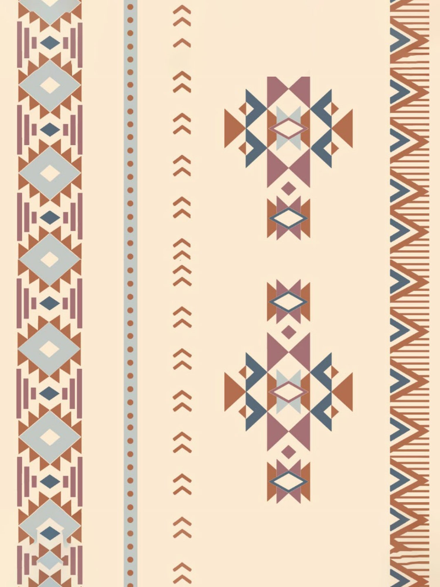 SPACES DRAPE STORY Boho Digital Print Indigo & Beige Polyester 7 ft Door Curtains - Set of 4