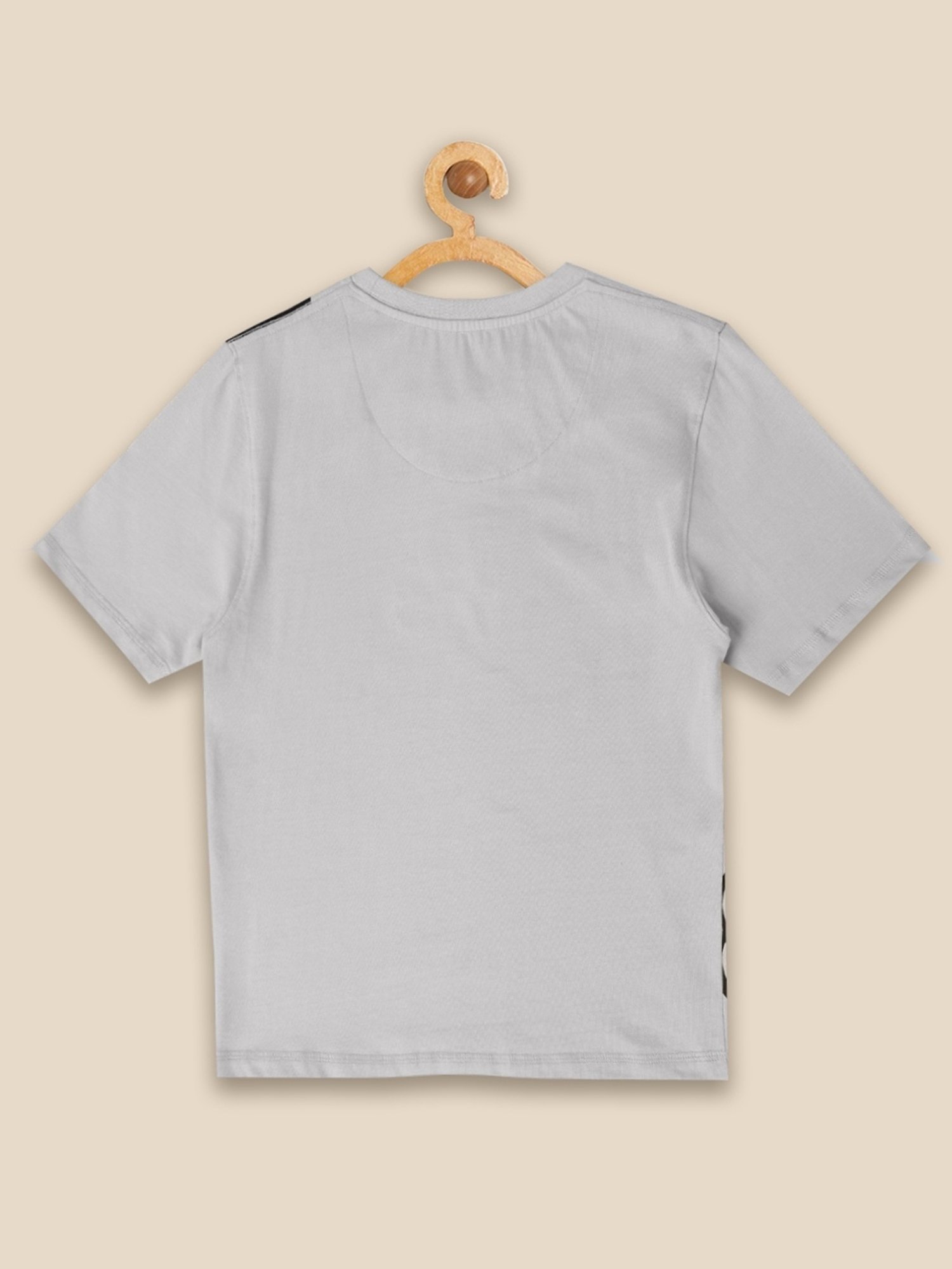 Boysville Grey & Black Cotton Printed Mickey T-Shirt