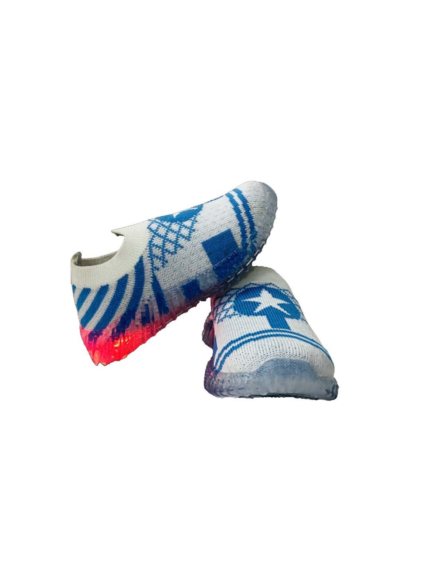 Priaansha Kids White & Blue Casual Slip-Ons