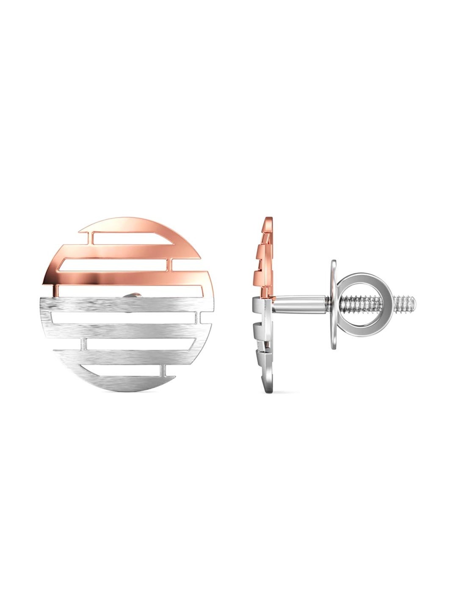 Joyalukkas 950 Platinum Intricate & Rose Gold Earrings