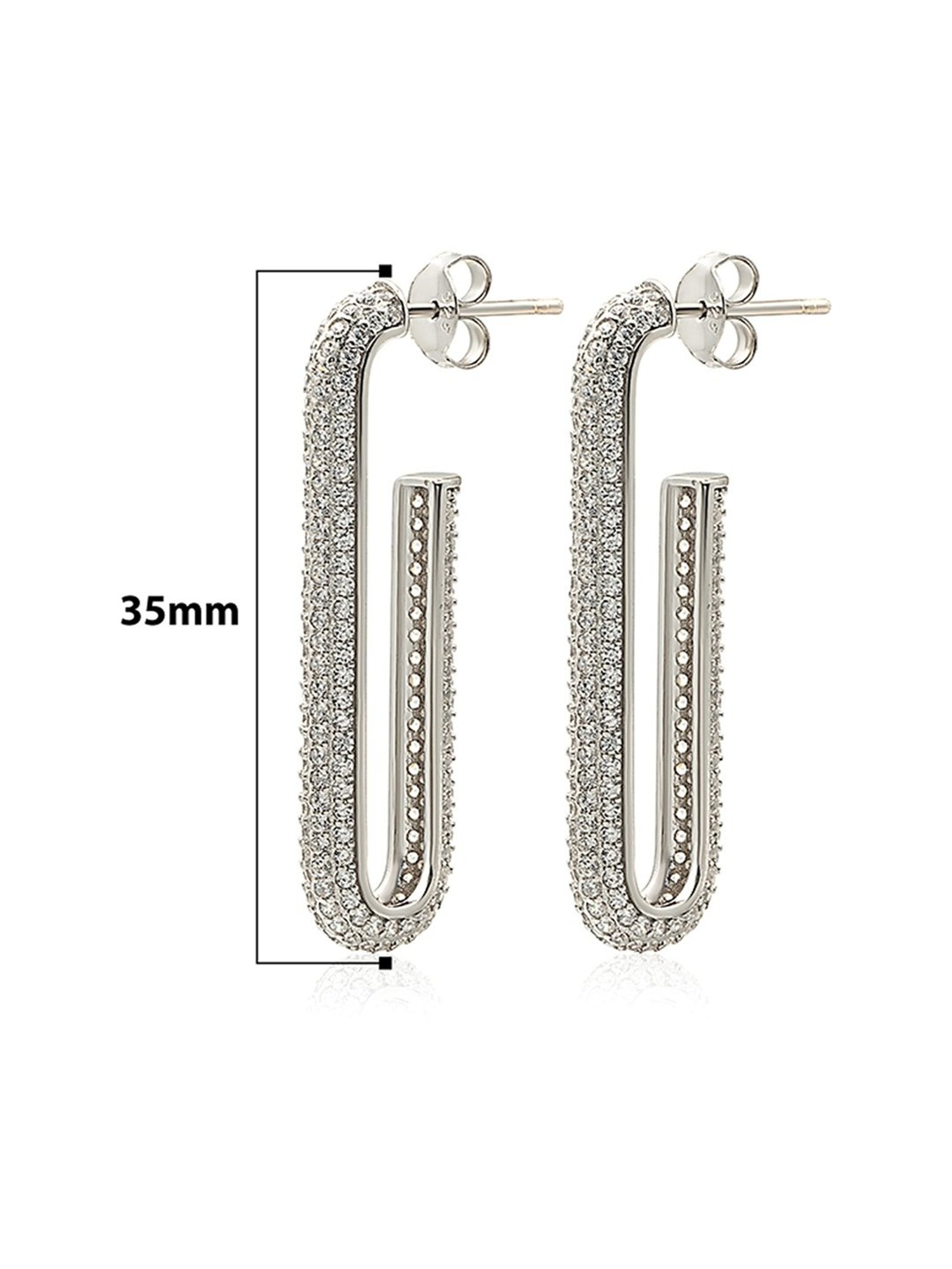 Silberry 92.5 Sterling Silver Modern Curve Drop Earrings for Women
