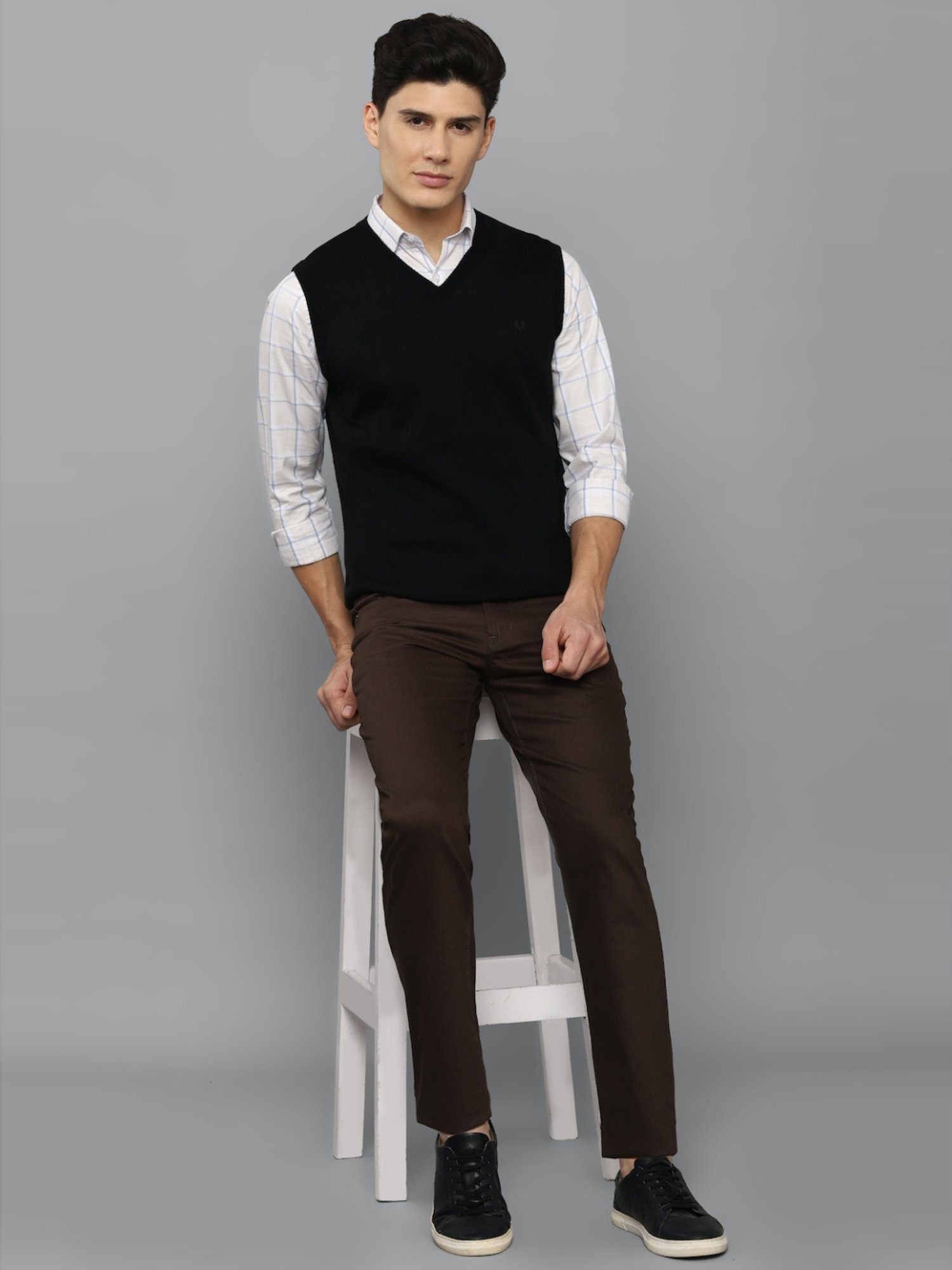 Allen Solly Black Regular Fit Sweater