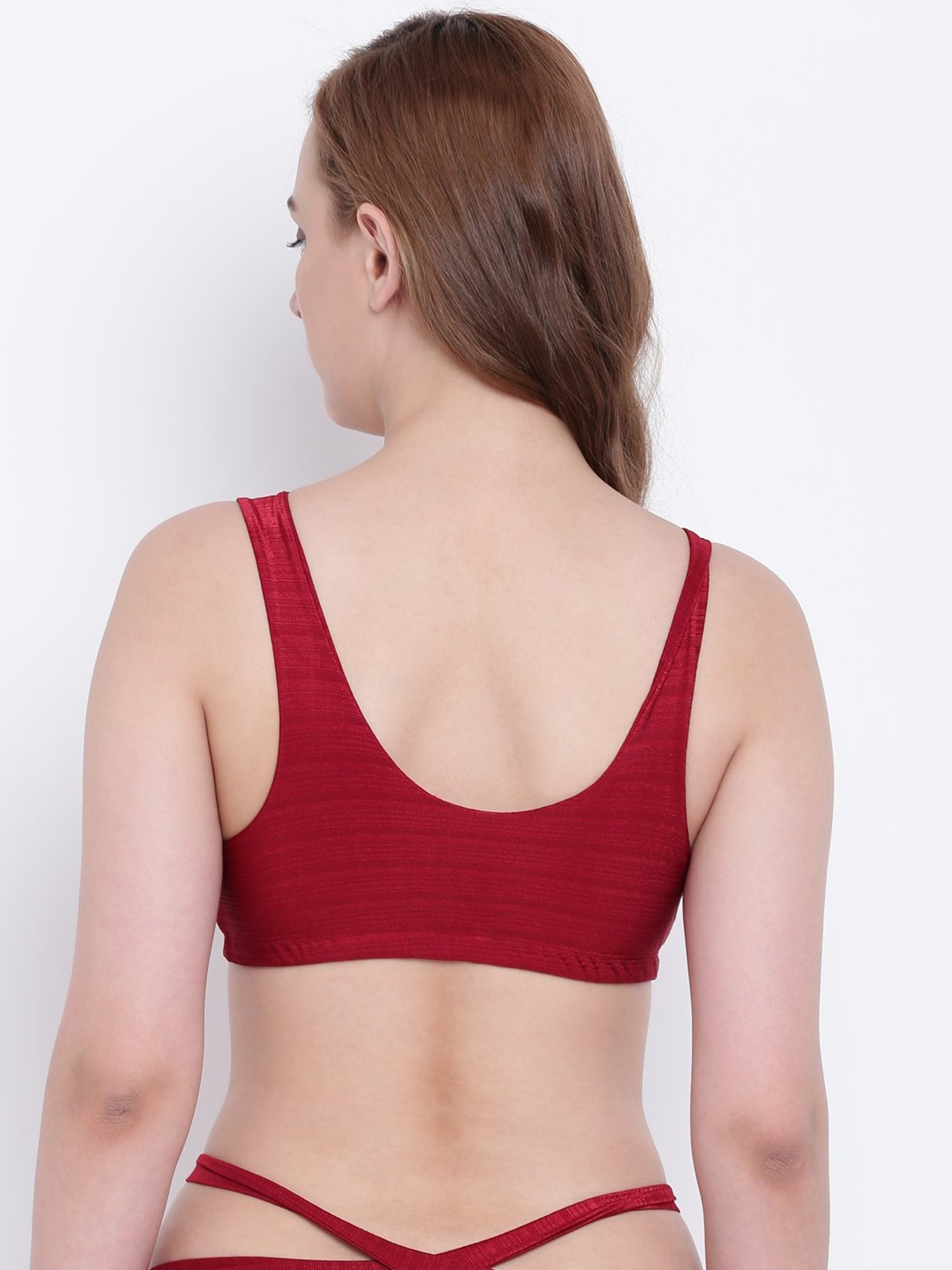 La Intimo Maroon Beach Bold Plunge Bra