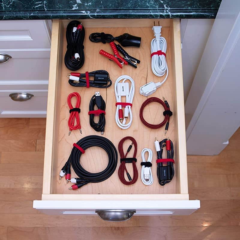 ONE-WRAP Cable Ties | 60Pk | 8 x 1/2" Straps, Multicolor | Strong Reusable Wire Management | Cord Bundling for Home Office and Data Centers