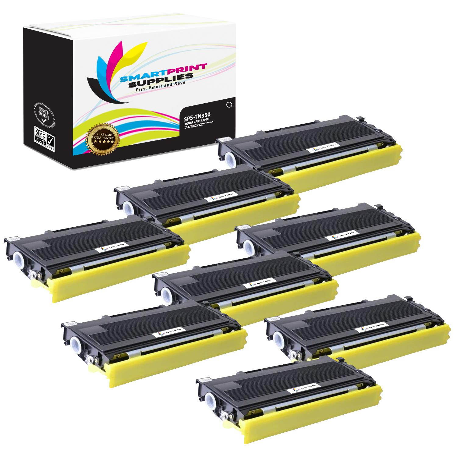 Smart Print Supplies Compatible TN350 TN-350 Black Toner Cartridge Replacement for Brother DCP-7010 7020 7025, HL-2030 2070N, Intellifax 2910 2920, MFC-7220 7225 7820N Printers (2,500 Pages) - 8 Pack