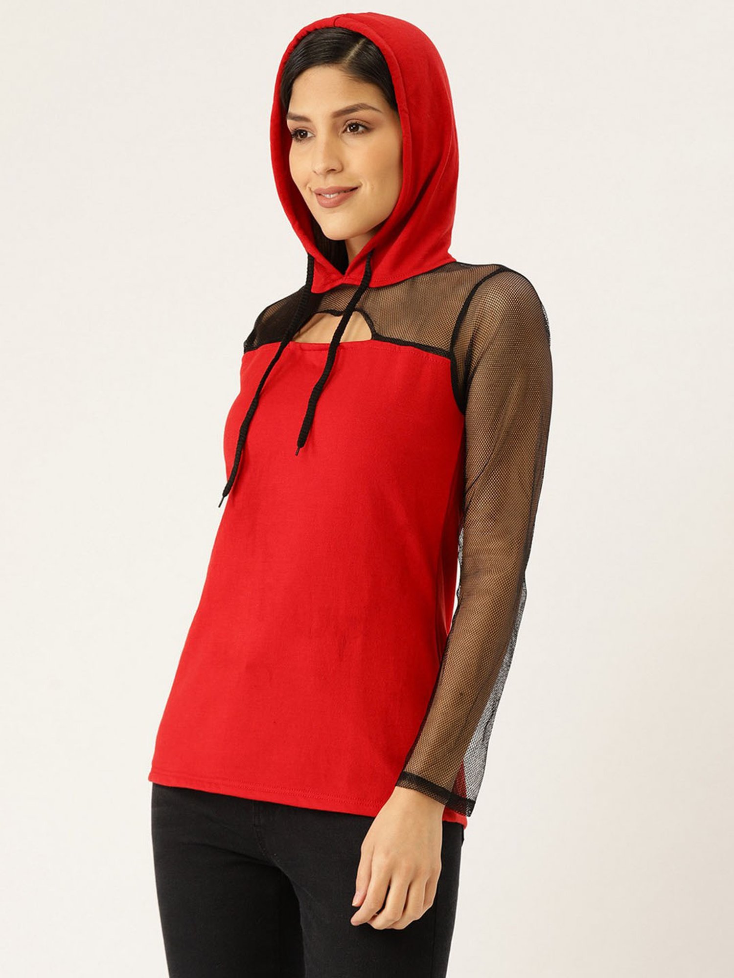 Belle Fille Red Full Sleeves Sweatshirt