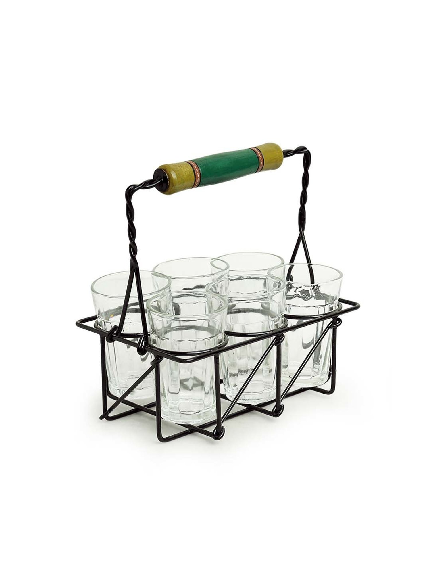 JCPL White & Red Ceramic Cup (0.18 L) - Set of 6