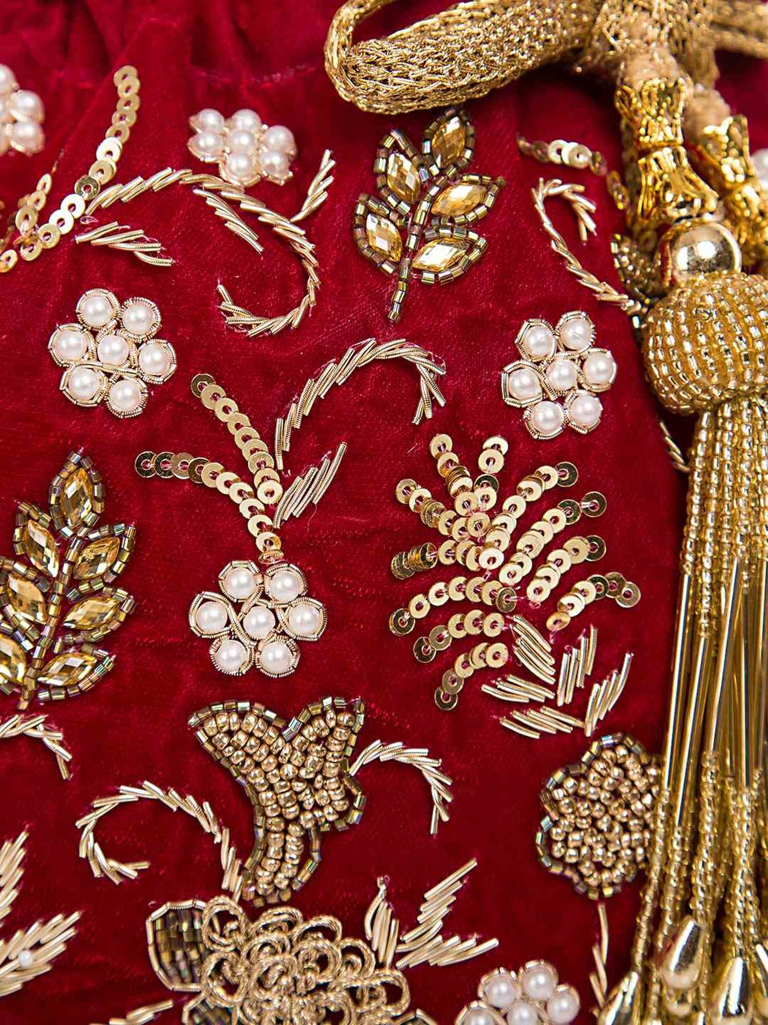 Tarini Nirula Red Velvet Potli