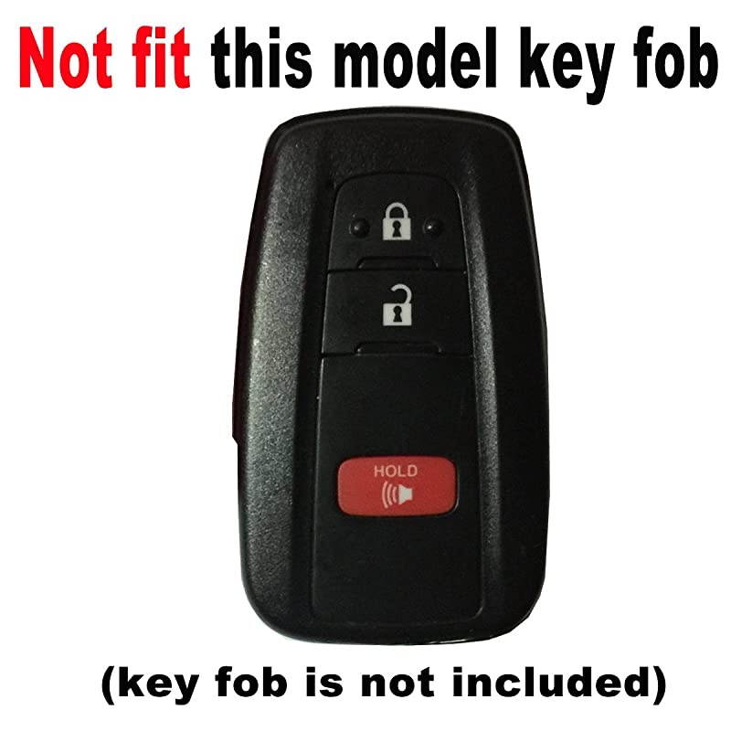 2Pcs Silicone Smart Key Fob Cover Protector Keyless Jacket Remote Control Holder for 2016 2017 Toyota Tacoma Land Cruise Prius V RAV4 Black Blue