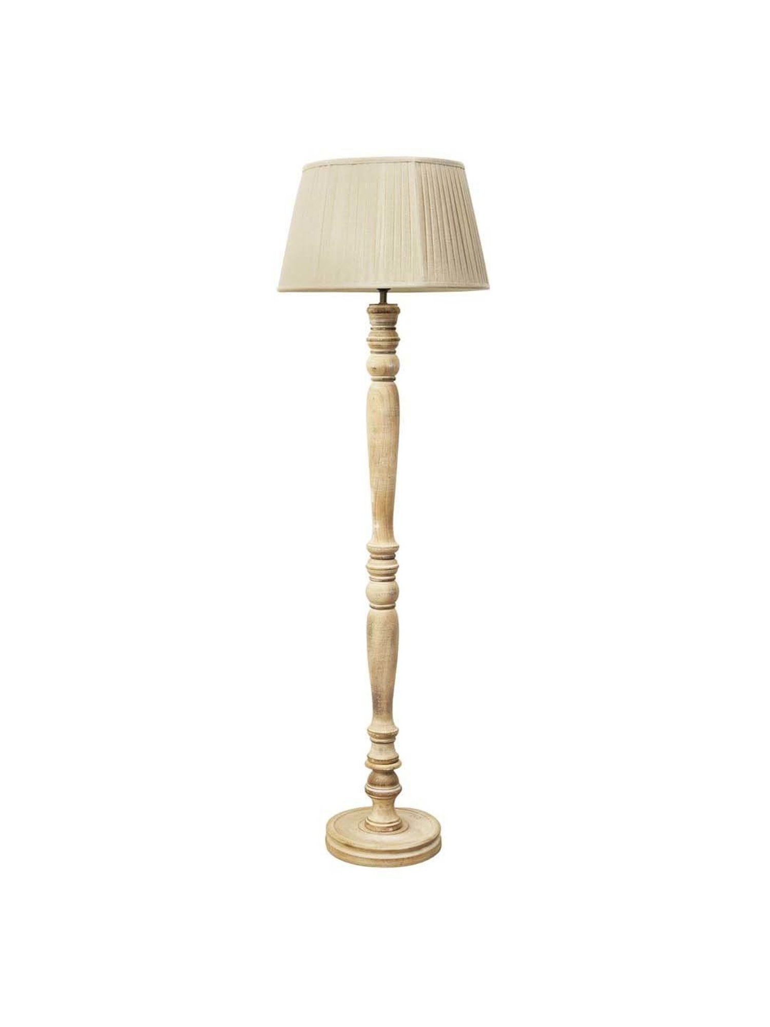 Kapoor E Illuminations Siemon Distress White Wood Single Light Floor Lamp