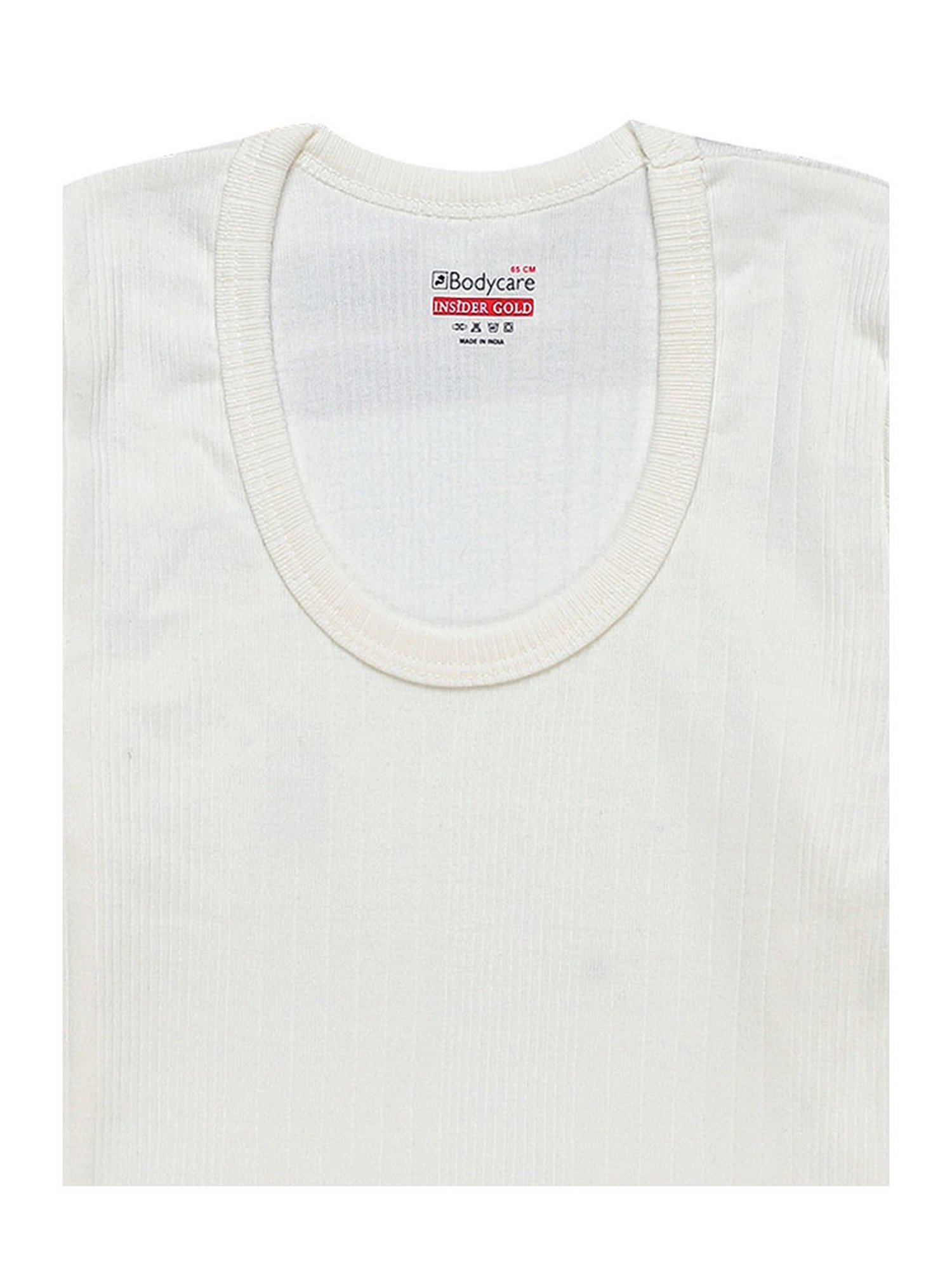 Bodycare Kids White Solid Full Sleeves Thermal Top