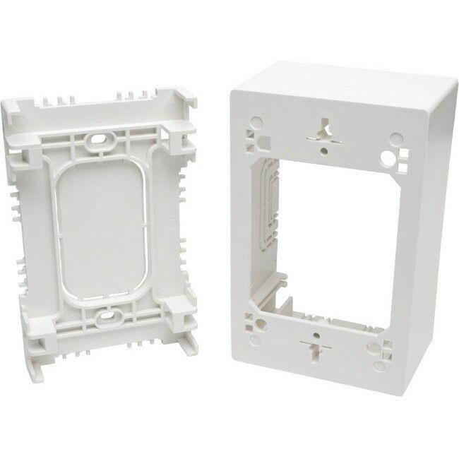 Tripp Lite Single-Gang Surface-Mount Junction Box Wallplate White N080-SMB1-WH