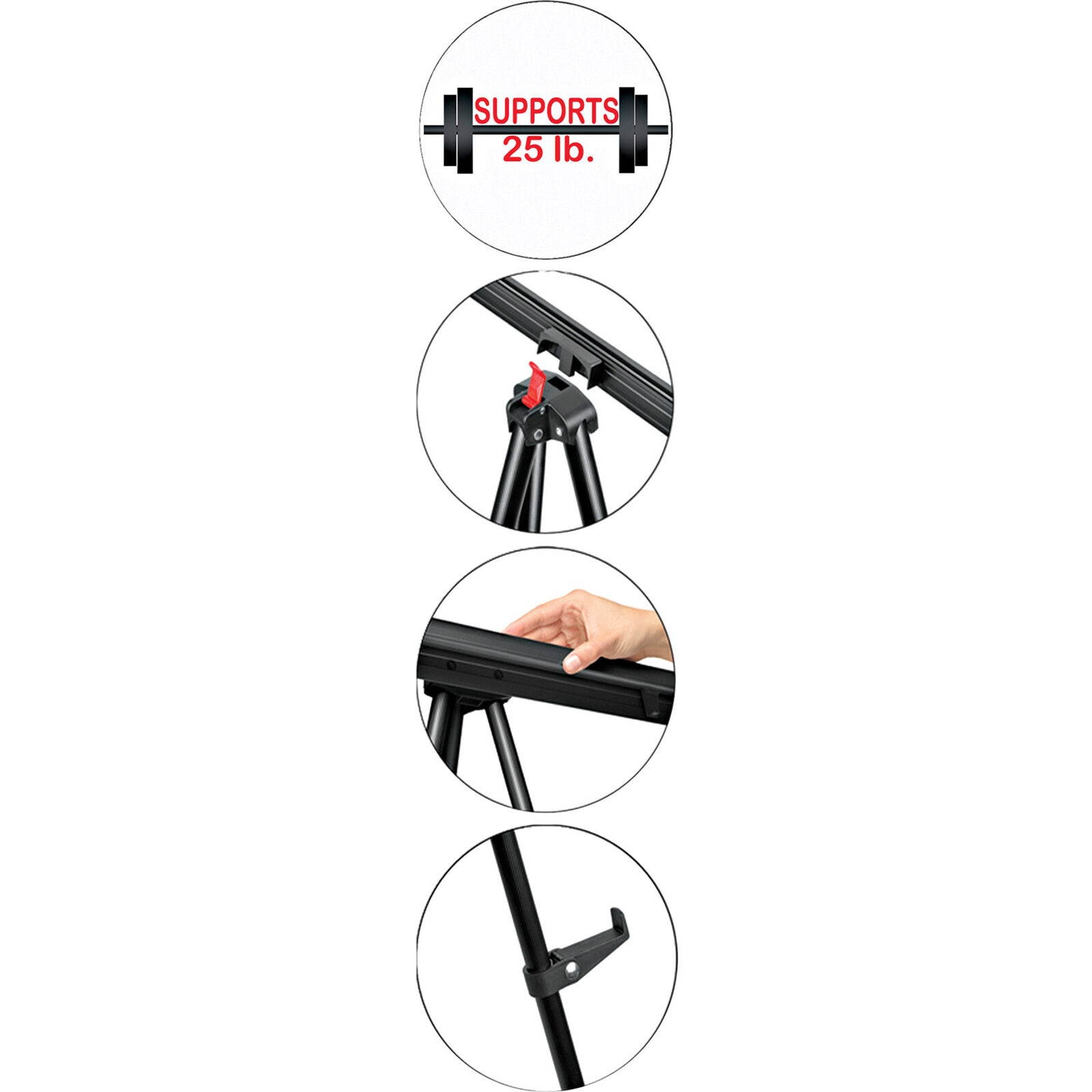 Mastervision Display Stand - 25 Lb Load Capacity - 63" Height - Tabletop, Floor