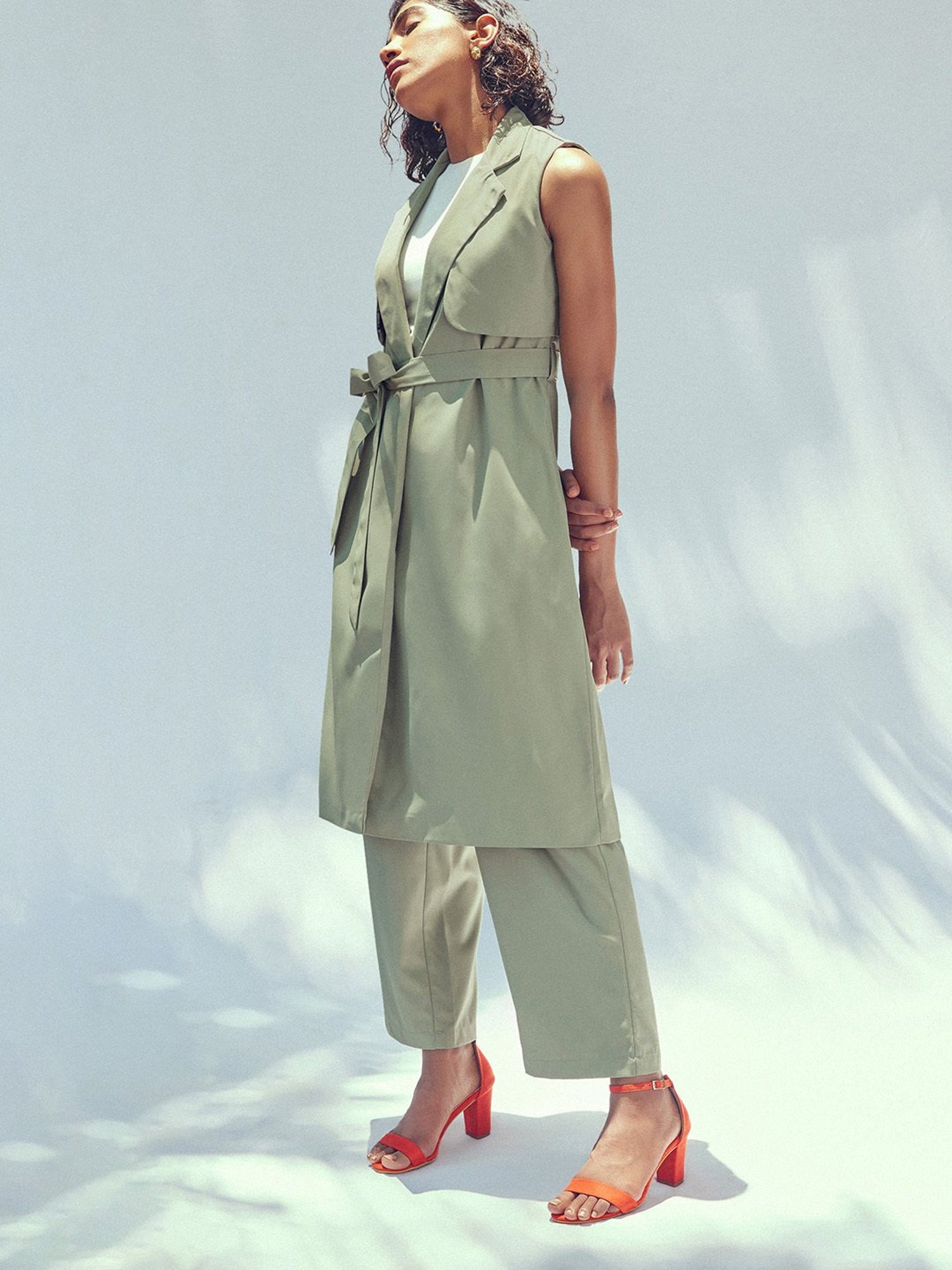 The Label Life Sage Green Trench Coat