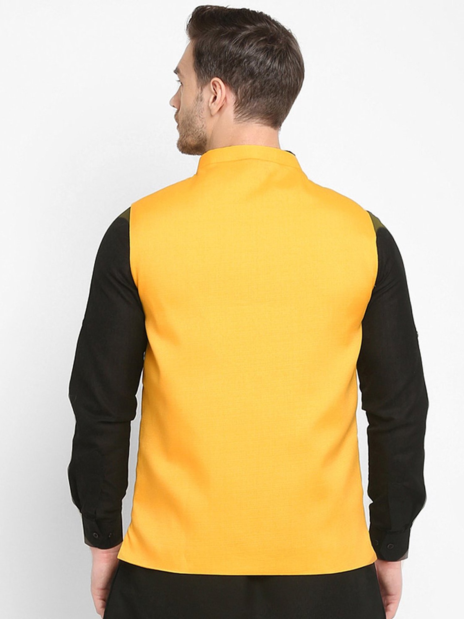 Hangup Plus Yellow Regular Fit Nehru Jacket
