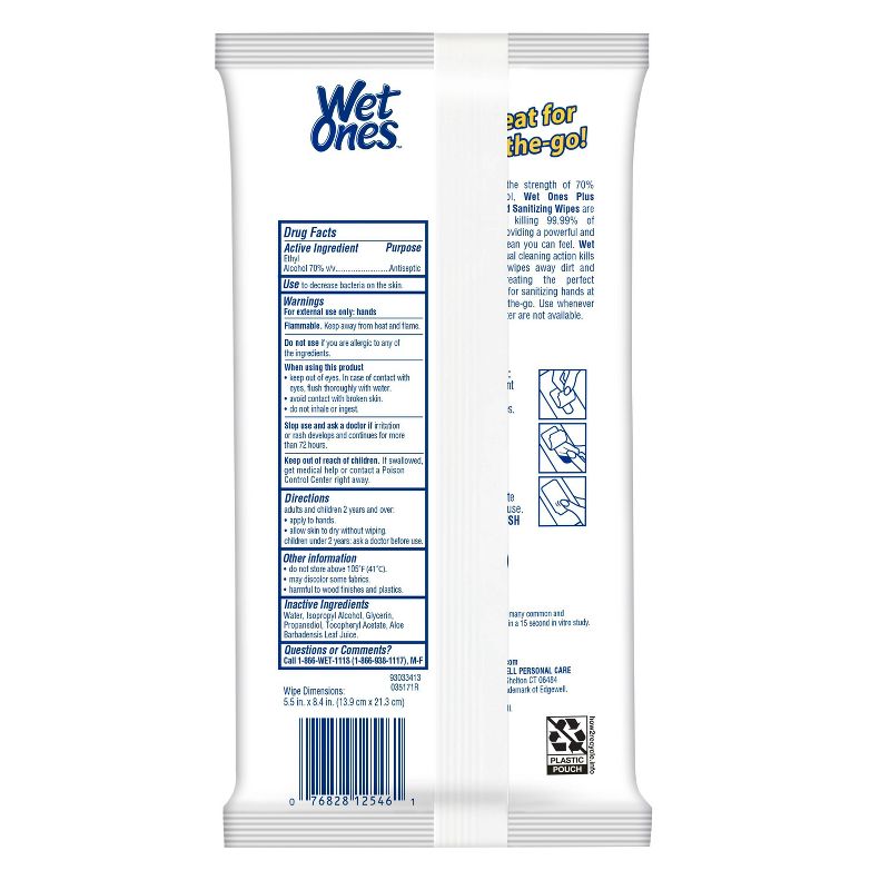 Wet Ones Plus Alcohol Wipes - 20ct