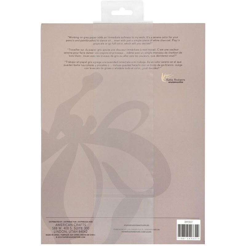 Paper Fashion Heavy Weight Paper Pad 9"X12"-24 Sheets - Gray