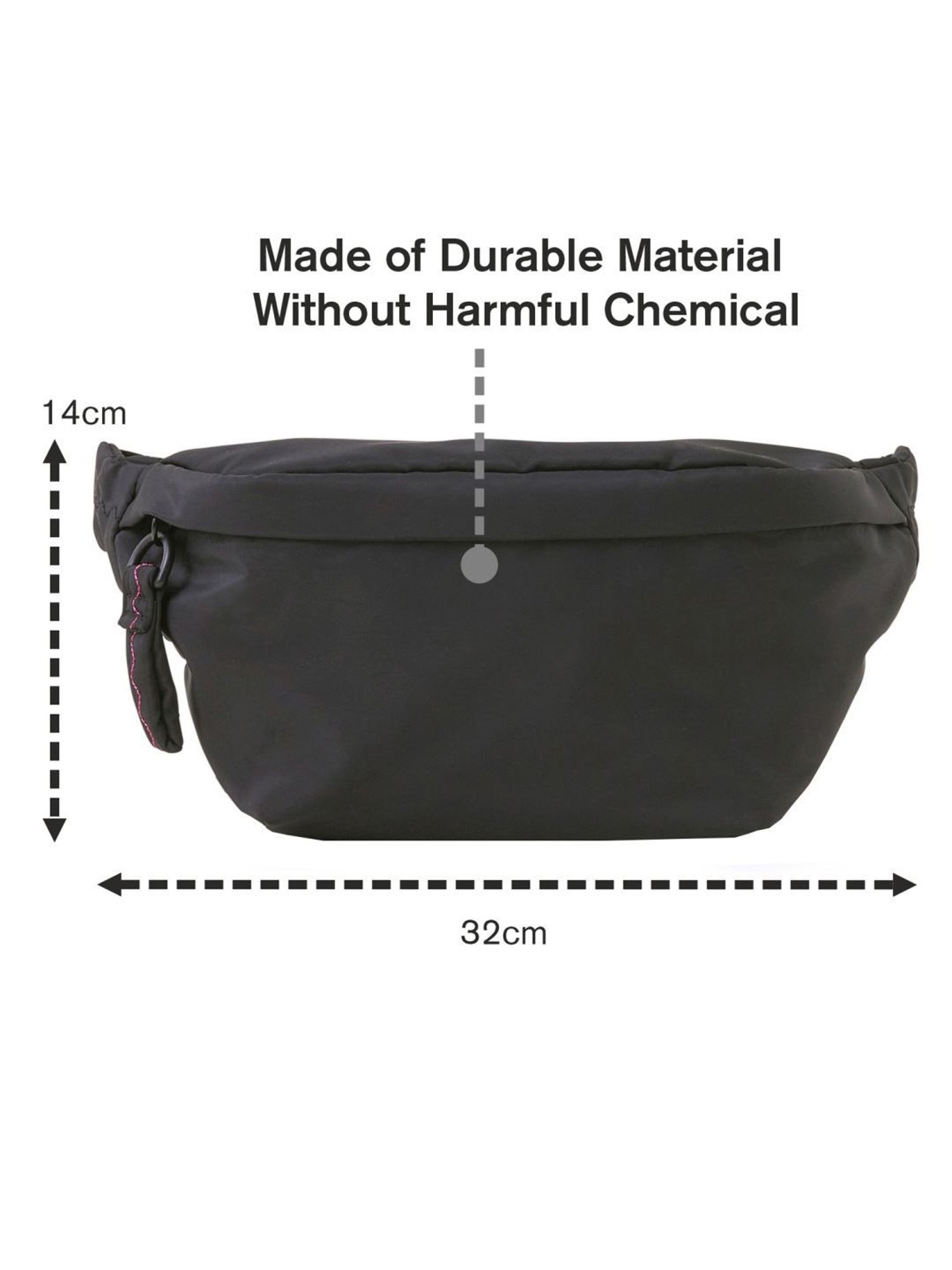 Accessorize London Black Fabric Solid Waist Pouch