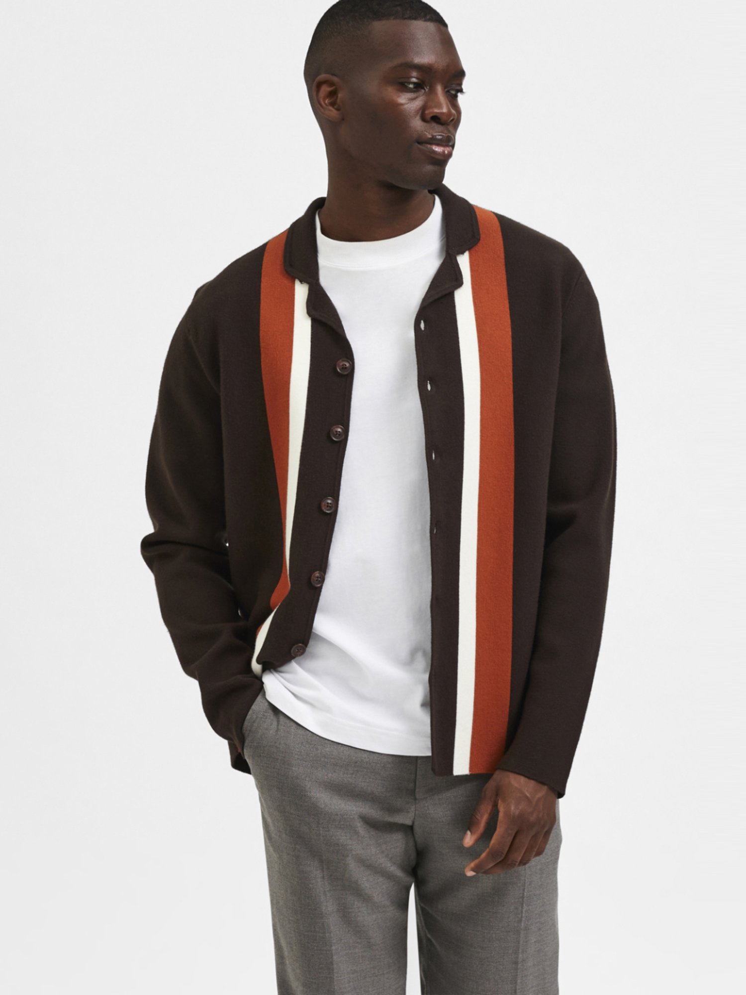 SELECTED HOMME Delicioso Regular Fit Striped Cardigans