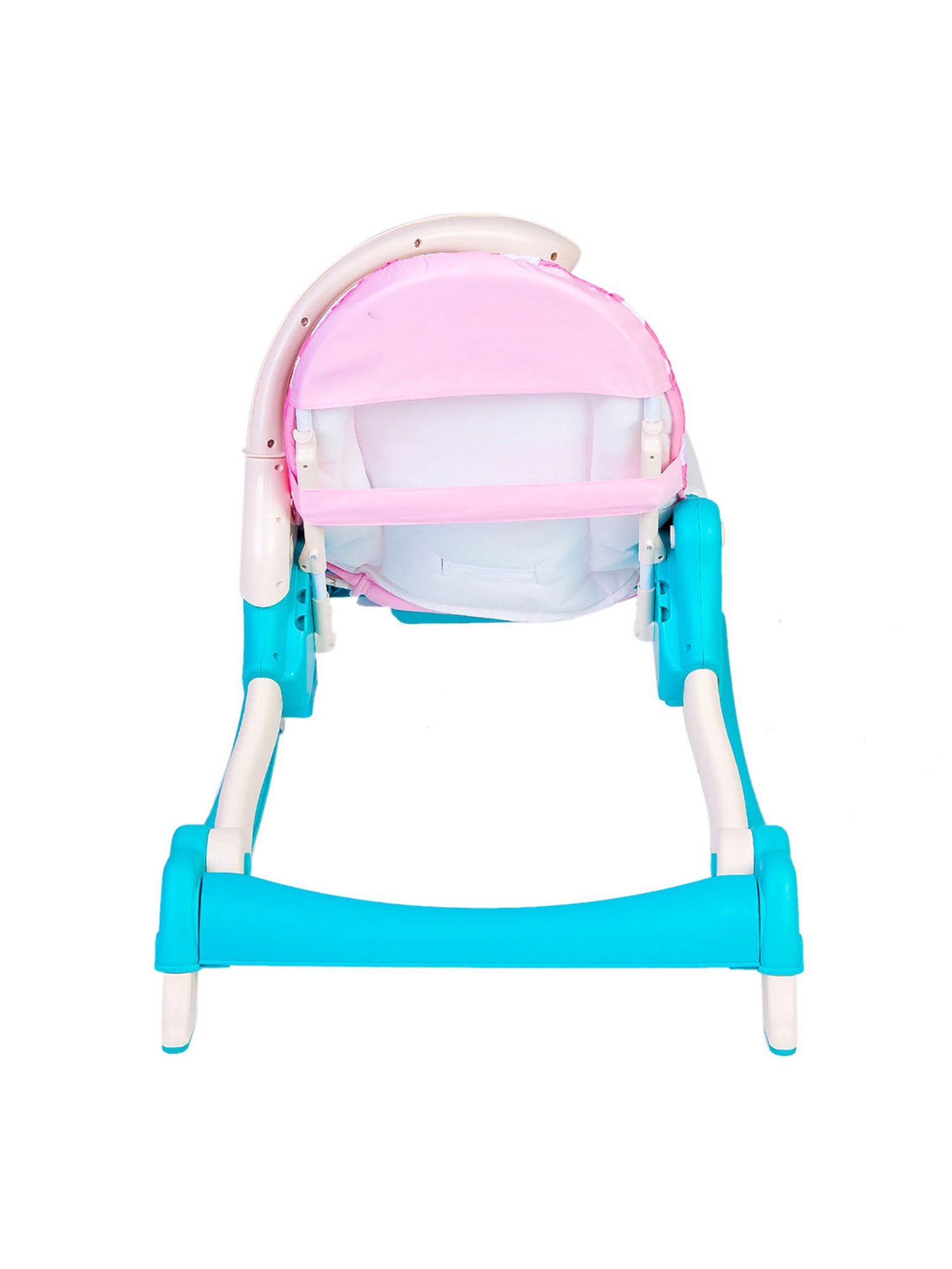 Baby Moo Pink Polka Dot 2 In 1 Rocker Cum Feeding Chair (20 Kg)