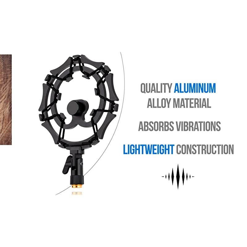 Blue Yeti shock mount by  Designed to Eliminate Noise and Vibrations Stand Made from Quality Aluminum Material Can Also Fit Blue Snowball and other Large Microphones Black