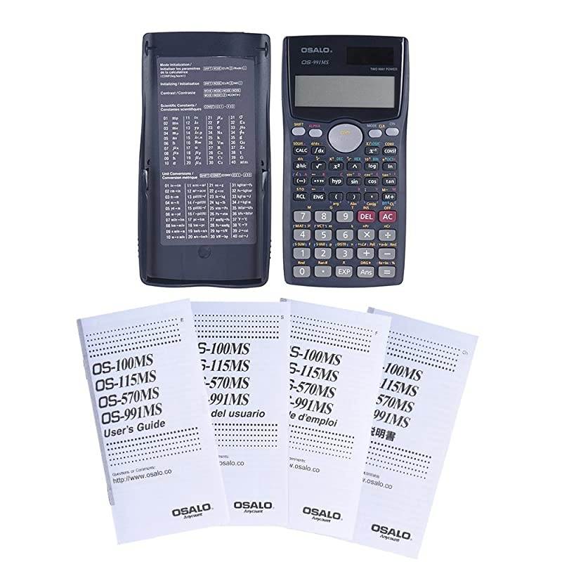 Scientific Calculator Counter 401 Functions Matrix Dot Vector Equation Calculate Solar and Battery Dual Powered 2 Line Display Business Office Middle High School Student SAT/AP Test Calculate