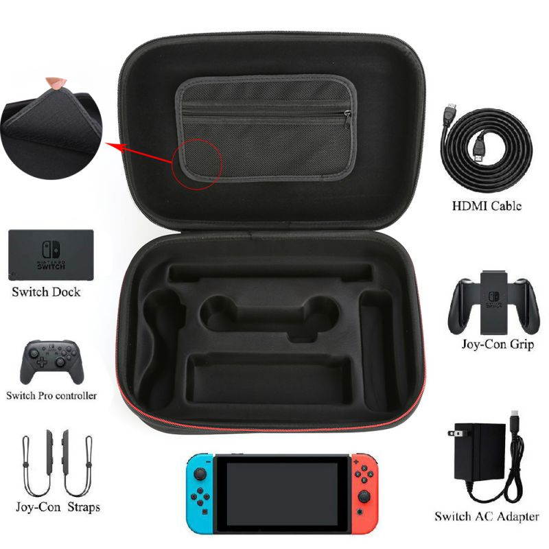 for Nintendo Switch Game Console & Accessories Portable Storage Bag Handbag Black New Large Capacity Environmental Protection Durable Portable
