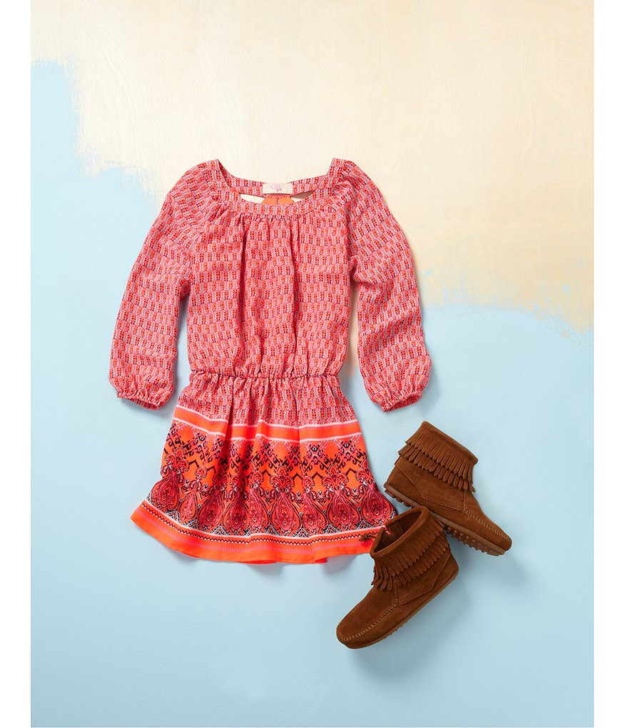 Minnetonka Girls' Double Fringe Suede Boots (Infant)