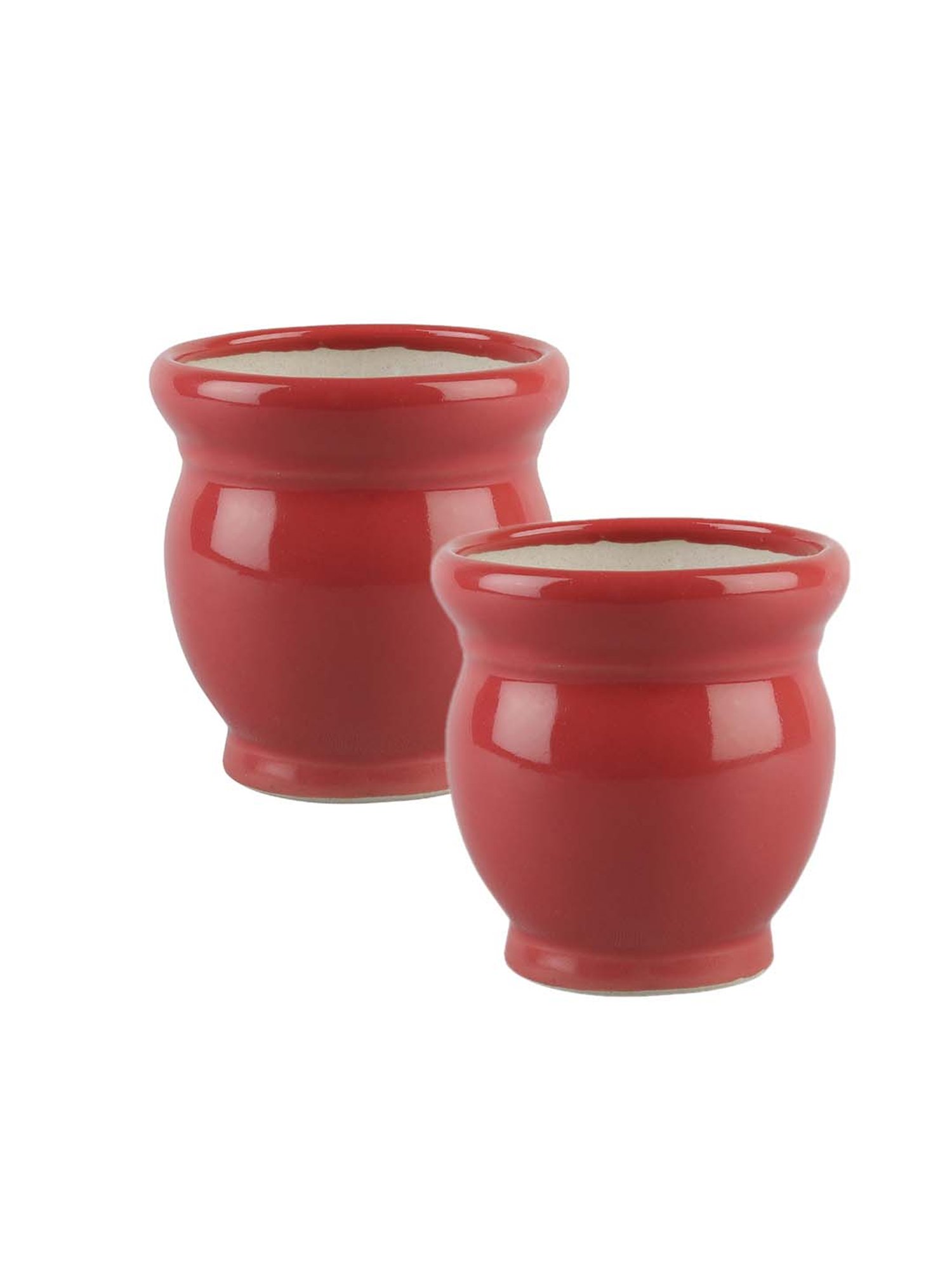 VarEesha Red Ceramic Planter Pot - Set of 2