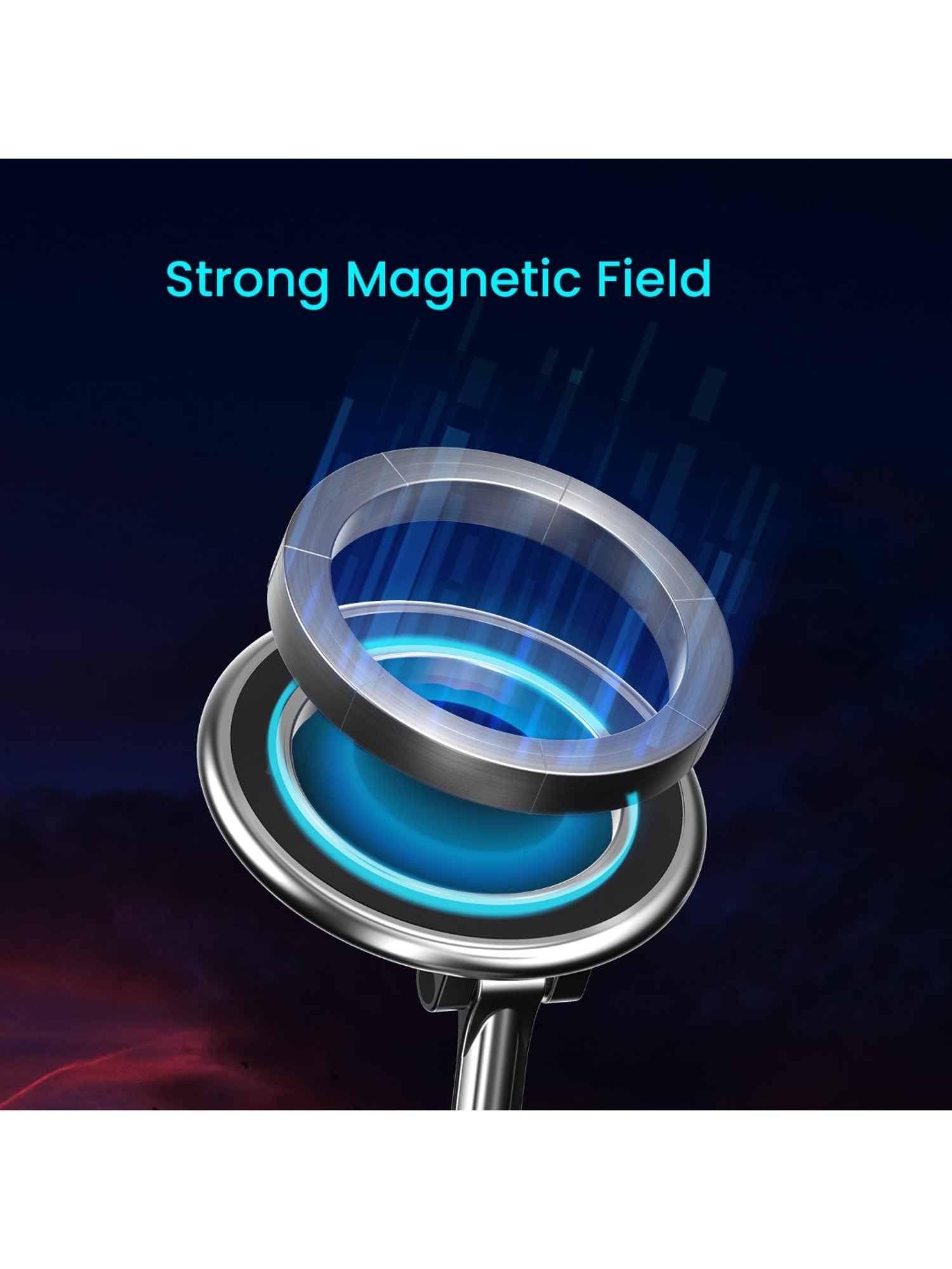 Portronics Mogun 3 Premium 360 Degree Rotation Magnetic Mobile Holder (Black)