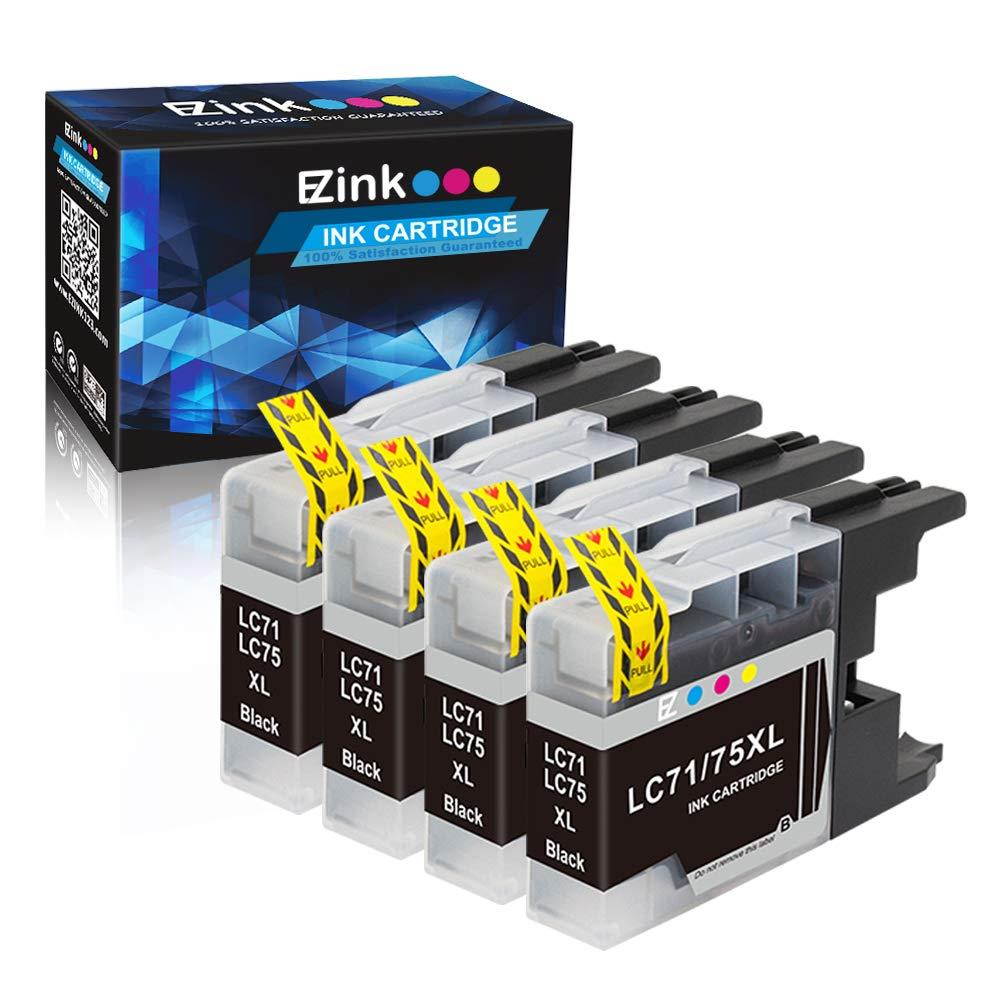 E-Z Ink (TM) Compatible Ink Cartridge Replacement for Brother LC-75 XL LC75 XL LC-71 XL LC71XL High Yield to use with MFC-J6510DW MFC-J6710DW MFC-J6910DW MFC-J280W MFC-J425W(Black,4 Pack)