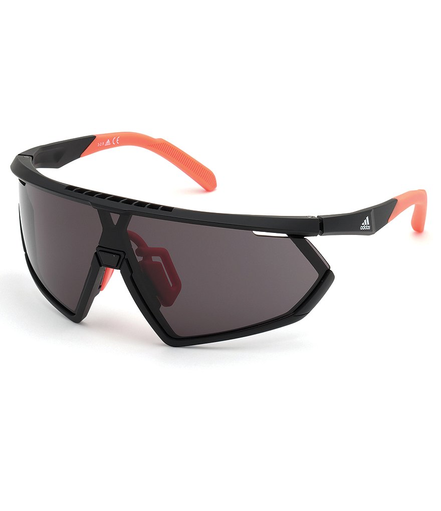 Adidas Men's SP0001Shield 50mm Orange and Black Framed Sunglasses
