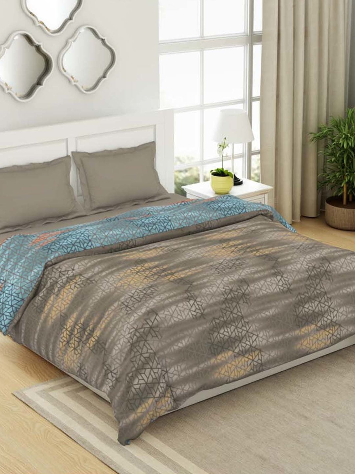 Spaces Pumice Stone Cotton 144 TC Double Bed Quilt