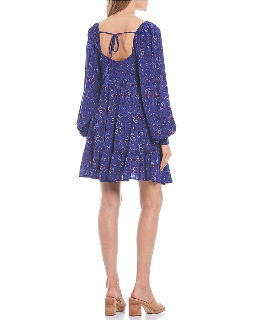 C&V Chelsea & Violet Floral Print Embroidered Babydoll Dress