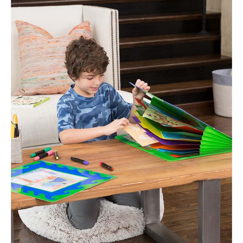 My Art Place Expandable Color-Tabbed Portable Art Storage Portfolio with Decorative Frame, 19" x 15 1/4 "