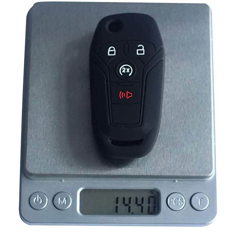 Silicone Car Remote Key Fob Cover Case For Ford F150 F250 F350 Fusion Fiesta Mustang Explorer Skin Jacket 4 Button bluewhitered