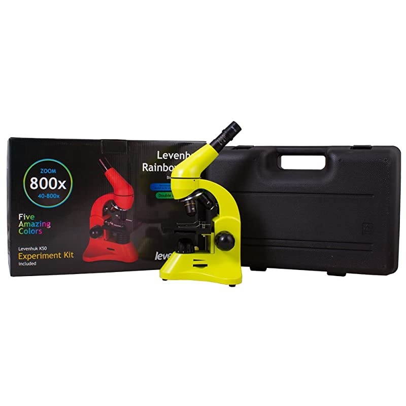 Rainbow 50L Lime Lightweight Student Microscope 40800x with Experiment Kit and Storage Case