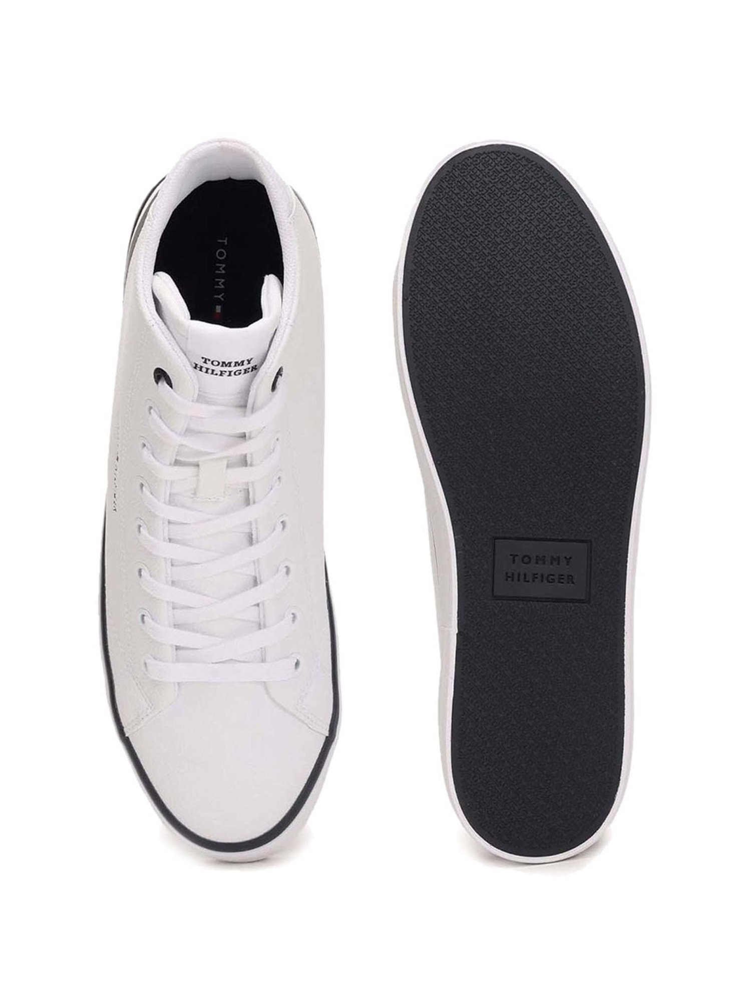 Tommy Hilfiger Men's White Ankle High Sneakers