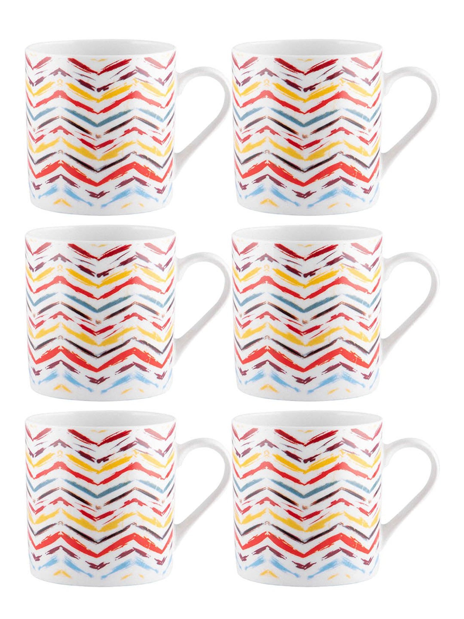 Goodhomes Multicolor Melamine Coffee Mug (220 ml) with Tray - Set of 7