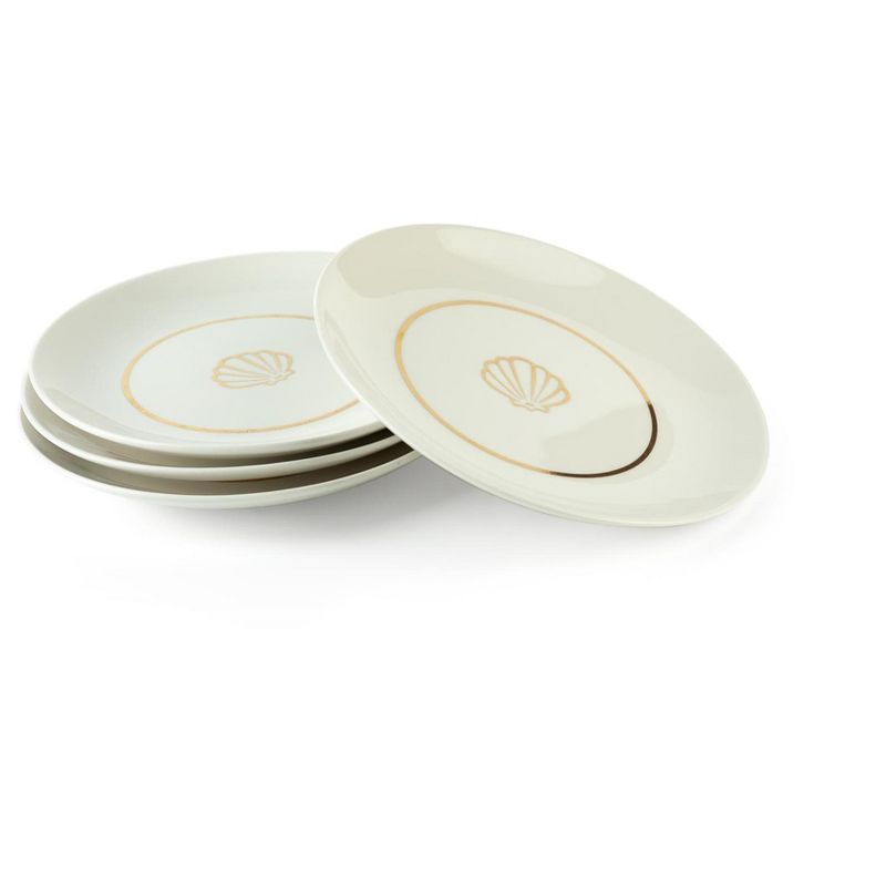 Seven20 Disney The Little Mermaid Scallop Porcelain 7" Salad / Dessert Plate | Set of 4