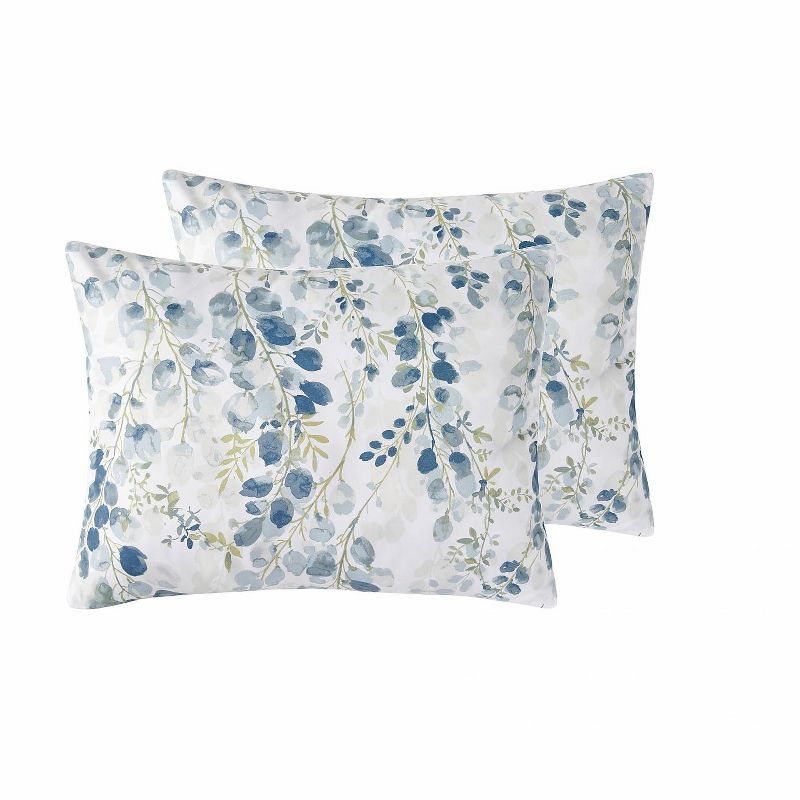 VCNY Home Hailey Blue and White Floral Comforter Set - Blue/White 5 Piece King Comforter Set