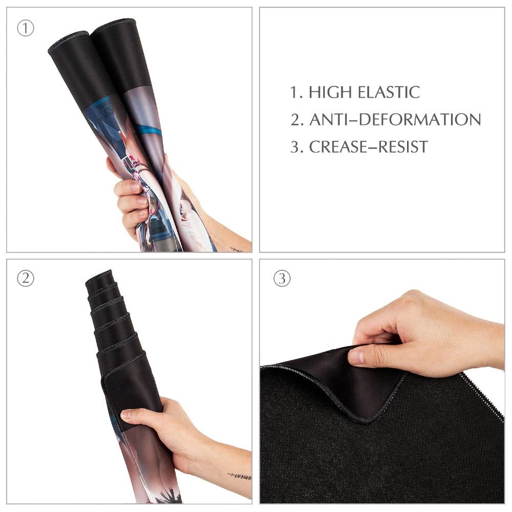 HISPETECH 80X30cm Hexagon Large Gaming Mouse Pad Locking Edge Natural Rubber Keyboard Mouse Mat Anti-slip PolygonTexture PC Keyboard Desk Pad XL